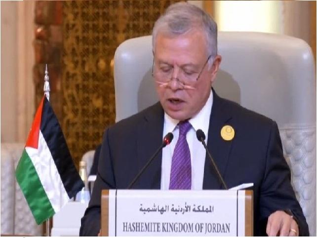 الملك: لا يمكن السكوت على ما يواجهه قطاع غزة