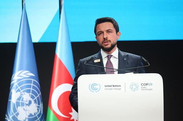 ولي العهد يلقي كلمة الأردن في مؤتمر الأمم المتحدة للمناخ في أذربيجان