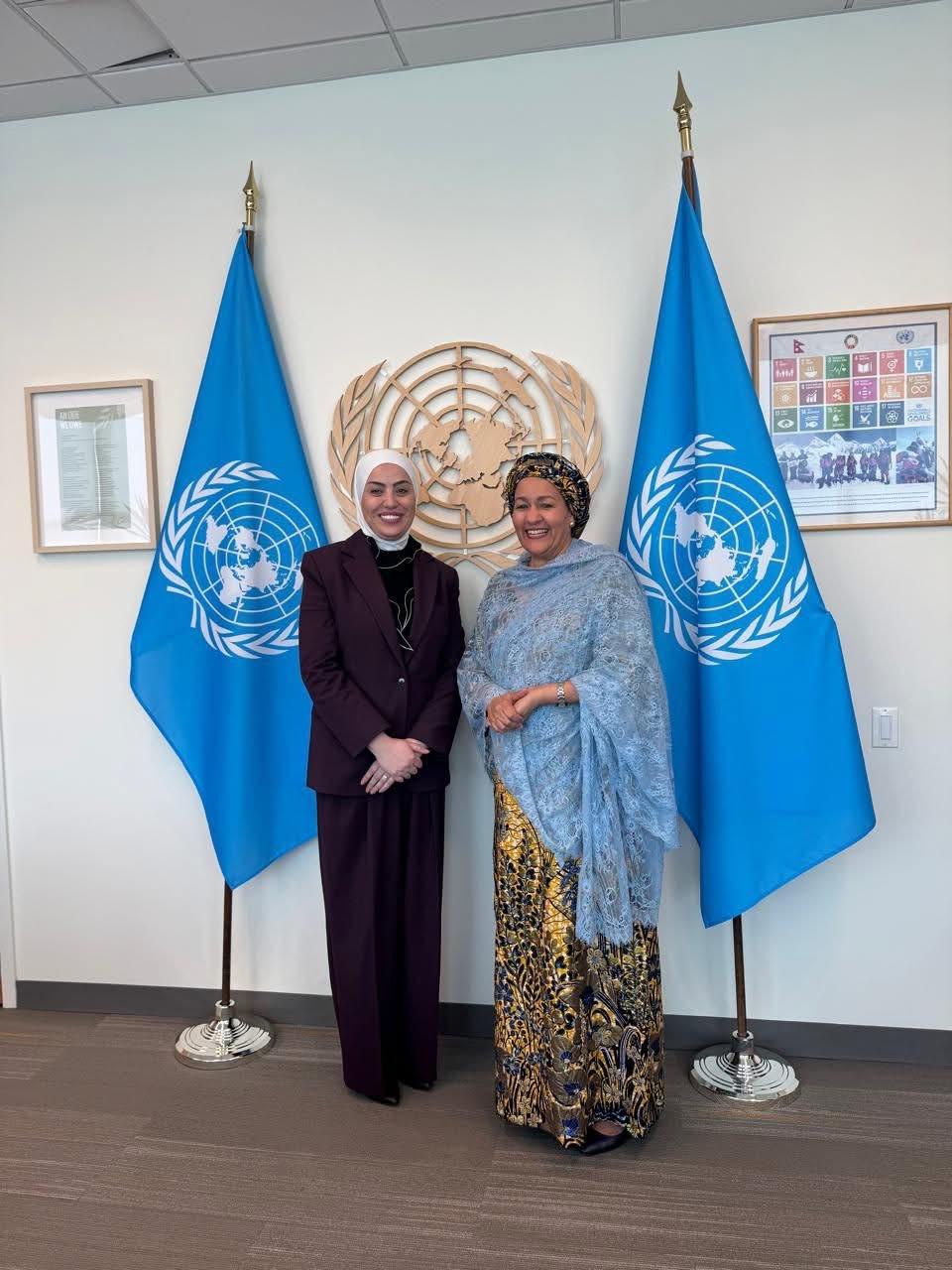 وزيرة التنمية تلتقي مع وكيلة الأمين العام للأمم المتحدة أمينة محمد والمديرة التنفيذية لهيئة الأمم المتحدة للمرأة في نيويورك سيما بحوث