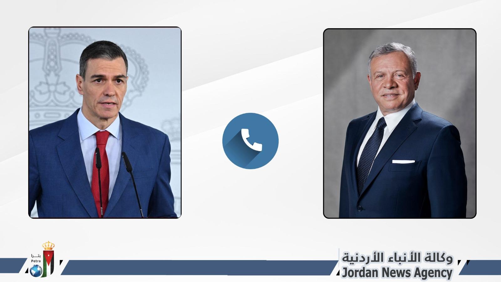 الملك ورئيس الوزراء الإسباني يبحثان تداعيات الأوضاع الخطيرة بالمنطقة.