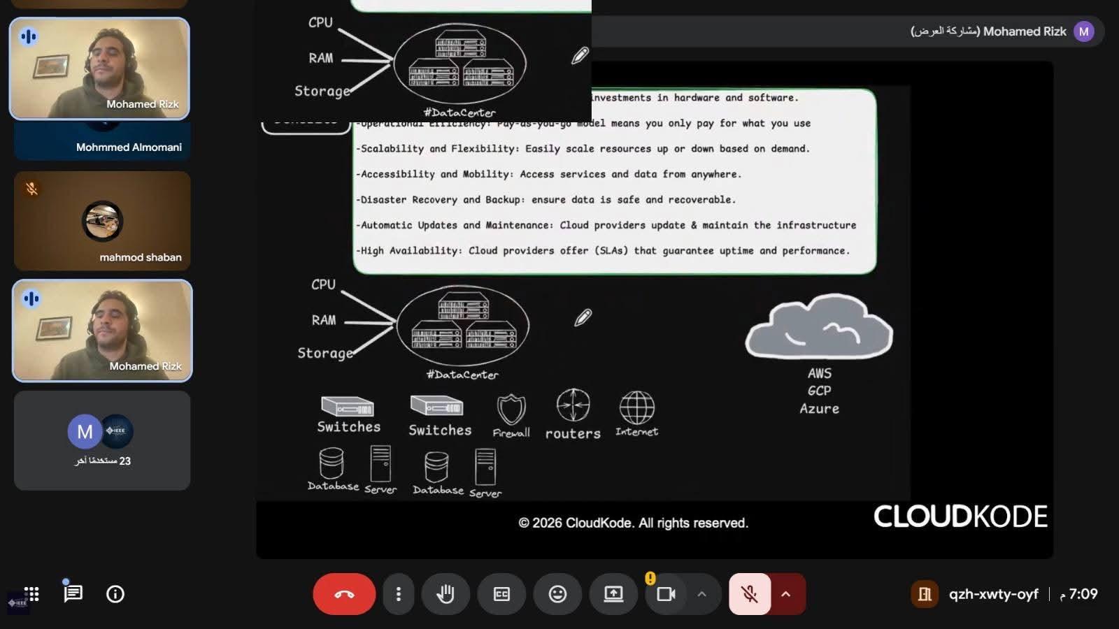 كلية تكنولوجيا المعلومات في جامعة عجلون الوطنية تنظم ورشة متخصصة في الحوسبة السحابية بالتعاون مع IEEE ANU Student Branch